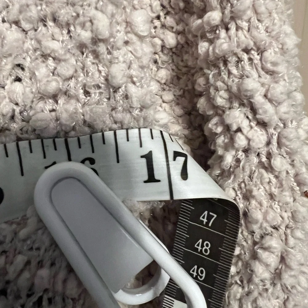 Pink Rose Cream Open-Front Sweater